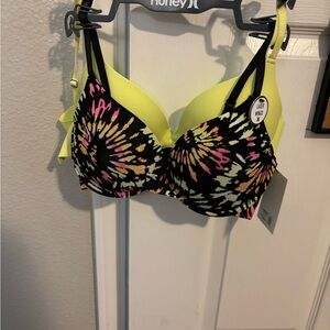 Hurley Yellow and Black Bra with Dynamic Design